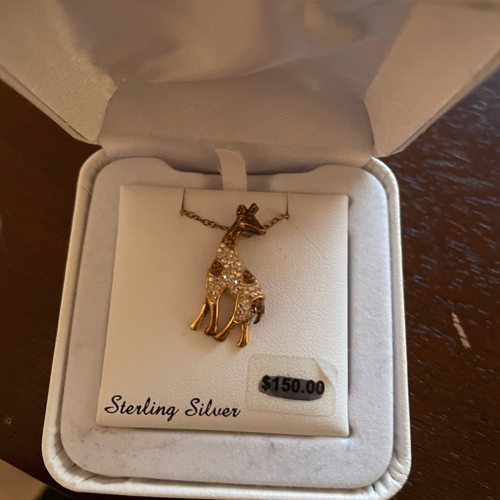 Giraffe Sterling Silver Necklace